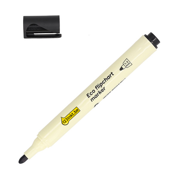 123inkt eco flipchartmarker zwart (1 - 3 mm rond) 302989 - 1