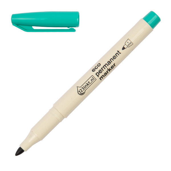 123inkt eco permanent marker groen (1 mm rond) 4-25004C 390608 - 1