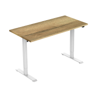 123inkt elektrische zit-sta bureau wit onderstel naturel blad 140 x 80 cm (1 motor)  302651