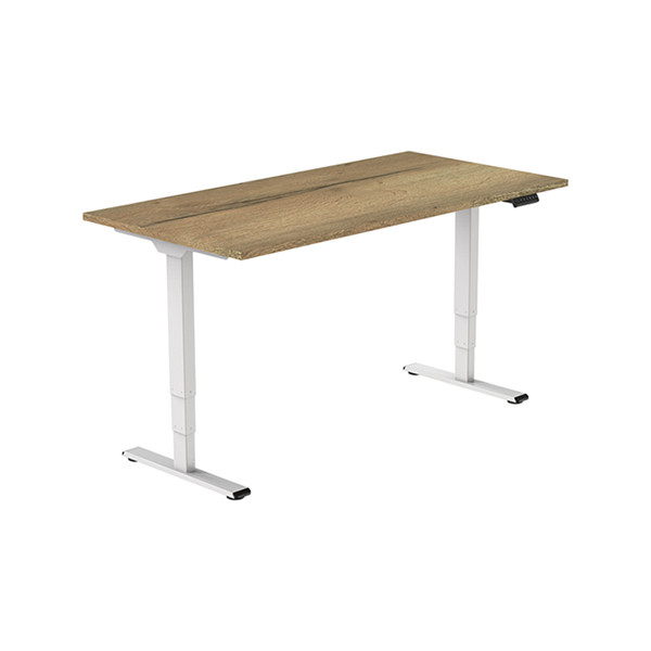 123inkt elektrische zit-sta bureau wit onderstel naturel blad 140 x 80 cm (2 motoren)  302617 - 2