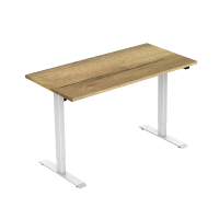 123inkt elektrische zit-sta bureau wit onderstel naturel blad 160 x 80 cm (1 motor)  302659