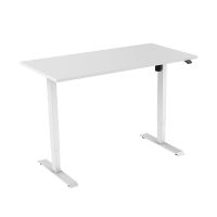 123inkt elektrische zit-sta bureau wit onderstel wit blad 140 x 80 cm (1 motor)  302648