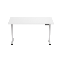 123inkt elektrische zit-sta bureau wit onderstel wit blad 140 x 80 cm (2 motoren)  302614