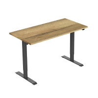 123inkt elektrische zit-sta bureau zwart onderstel naturel blad 140 x 80 cm (1 motor)  302647