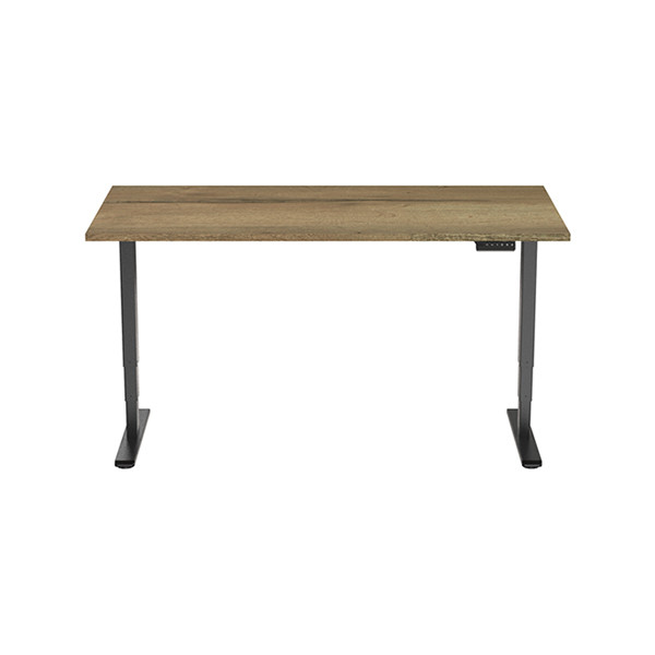 123inkt elektrische zit-sta bureau zwart onderstel naturel blad 160 x 80 cm (2 motoren)  302621 - 1