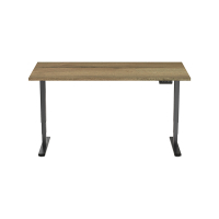 123inkt elektrische zit-sta bureau zwart onderstel naturel blad 160 x 80 cm (2 motoren)  302621