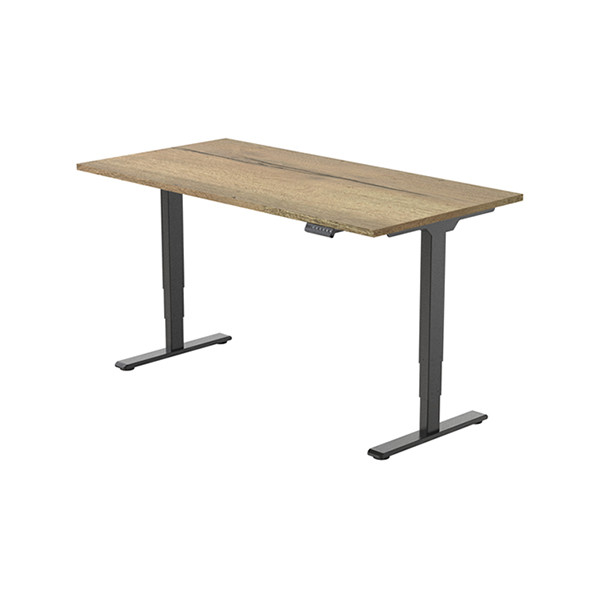 123inkt elektrische zit-sta bureau zwart onderstel naturel blad 160 x 80 cm (2 motoren)  302621 - 2