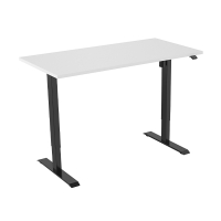 123inkt elektrische zit-sta bureau zwart onderstel wit blad 140 x 80 cm (1 motor)  302644