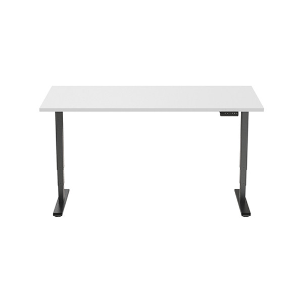 123inkt elektrische zit-sta bureau zwart onderstel wit blad 160 x 80 cm (2 motoren)  302618 - 1