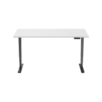 123inkt elektrische zit-sta bureau zwart onderstel wit blad 160 x 80 cm (2 motoren)  302618
