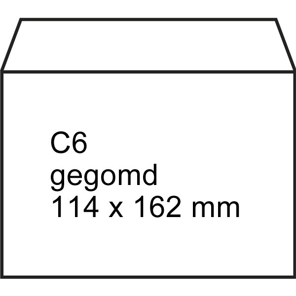 123inkt envelop wit 114 x 162 mm - C6 gegomd (25 stuks) 123-201000-25 201000-25C 209020 300897 - 1