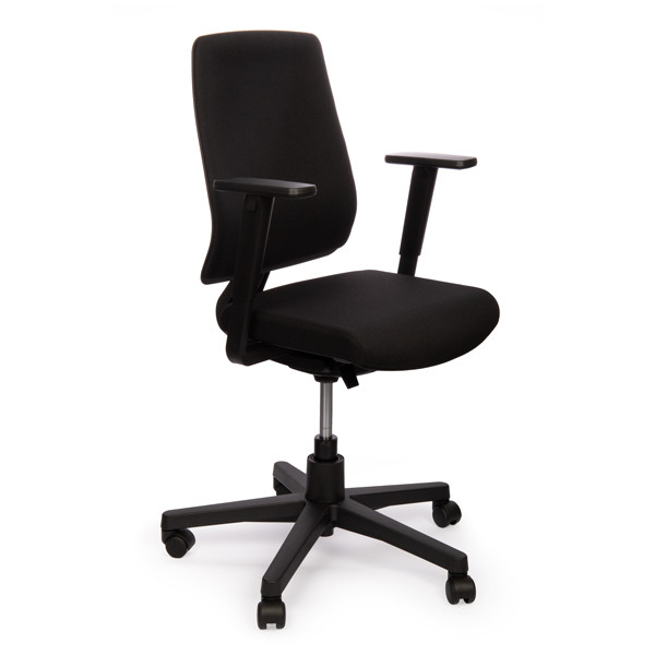 satire schommel Verplaatsbaar 123inkt ergonomische bureaustoel zwart met gestoffeerde rugleuning 123inkt  123inkt.be