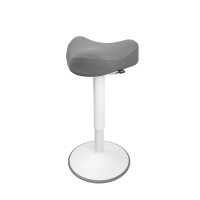 123inkt ergonomische driehoekige zitkruk met gasveer wit (48 cm - 65 cm)