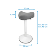 123inkt ergonomische driehoekige zitkruk met gasveer wit (48 cm - 65 cm) 65440085C 390049 - 2