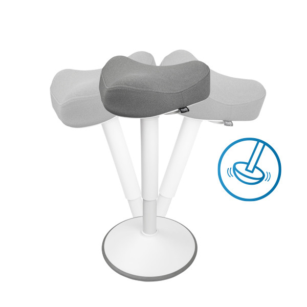 123inkt ergonomische driehoekige zitkruk met gasveer wit (48 cm - 65 cm) 65440085C 390049 - 4