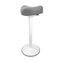 123inkt ergonomische driehoekige zitkruk met gasveer wit (58 cm - 83 cm)