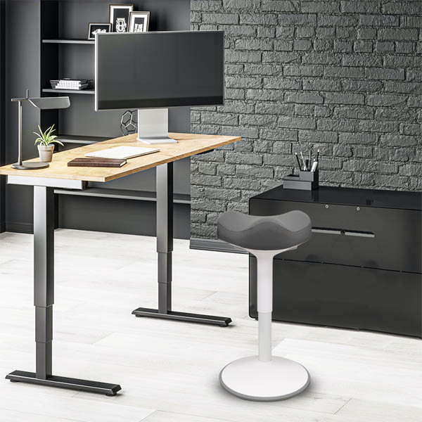 123inkt ergonomische driehoekige zitkruk met gasveer wit (58 cm - 83 cm) 65450085C 390047 - 6