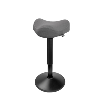 123inkt ergonomische driehoekige zitkruk met gasveer zwart (48 cm - 65 cm)  390048