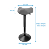 123inkt ergonomische driehoekige zitkruk met gasveer zwart (58 cm - 83 cm)  390046 - 2