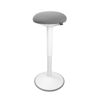 123inkt ergonomische ronde zit-stakruk met gasveer wit (57 cm - 82 cm)  390051