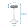 123inkt ergonomische ronde zit-stakruk met gasveer wit (57 cm - 82 cm)  390051 - 2
