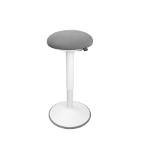123inkt ergonomische ronde zitkruk met gasveer wit (47 cm - 64 cm)  390053