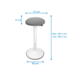 123inkt ergonomische ronde zitkruk met gasveer wit (47 cm - 64 cm)  390053 - 2