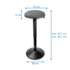 123inkt ergonomische ronde zitkruk met gasveer zwart (57 cm - 82 cm)  390050 - 2