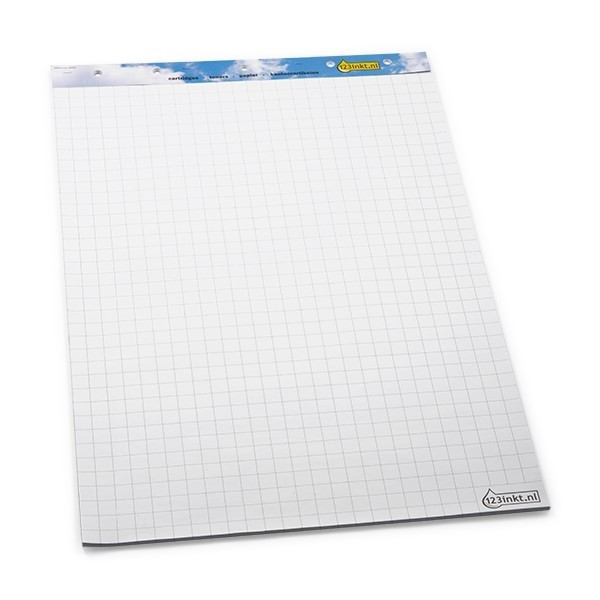 123inkt flipoverblok blanco/ruit 65 x 98 cm (2 x 50 vellen) 300265 - 1