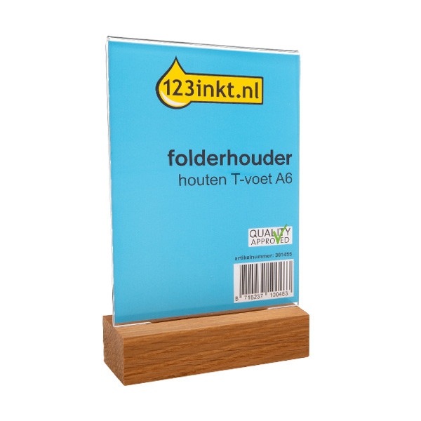 123inkt folderhouder houten T-voet A6  301455 - 1