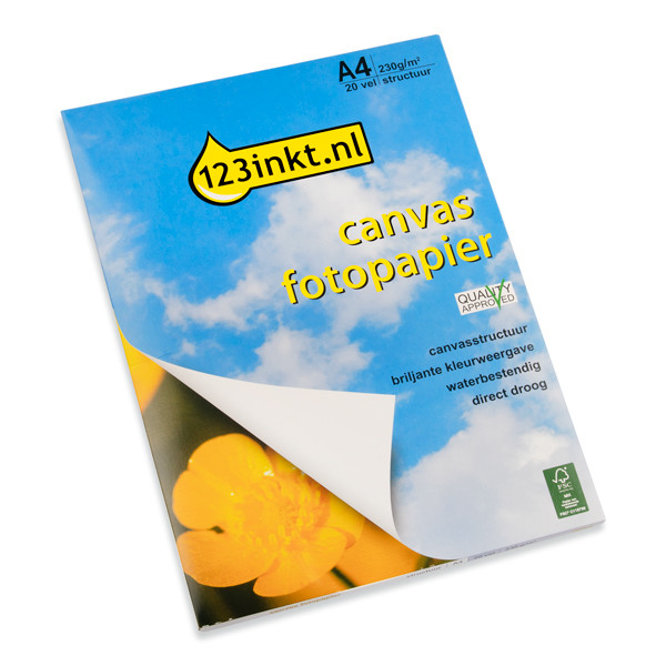 123inkt fotopapier met canvasstructuur 230 g/m² A4 (20 vellen) FSC®  064189 - 1