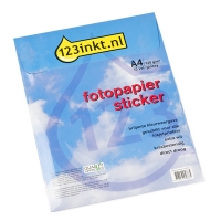 123inkt fotopapier sticker glossy A4 wit (10 stickers)  300223