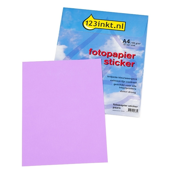rek boeket Betrokken Gekleurd Zelfklevend fotopapier Papier en etiketten 123inkt fotopapier  sticker mat A4 paars (10 stickers) sticker mat 123inkt.be