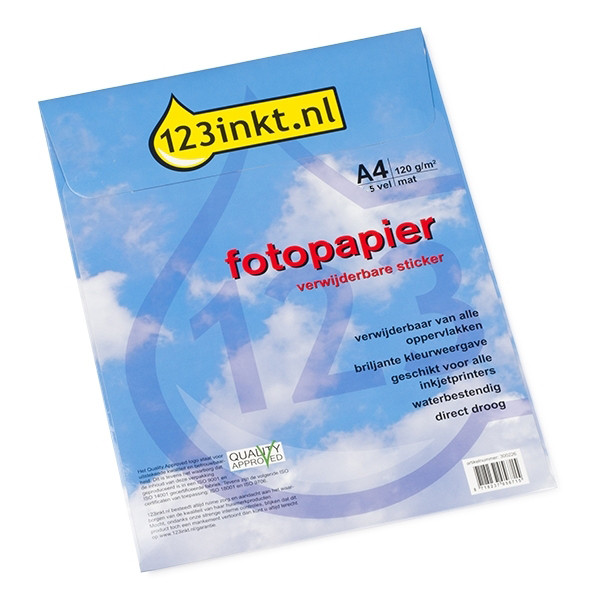 enkel Opname Uitgebreid 123inkt fotopapier verwijderbare textielsticker A4 wit (5 stickers) 123inkt  123inkt.be