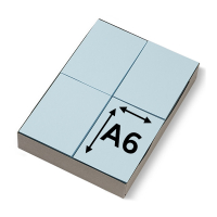 123inkt gekleurde blanco voorschriften blauw 80 g/m² A6 (2000 vellen)  300613