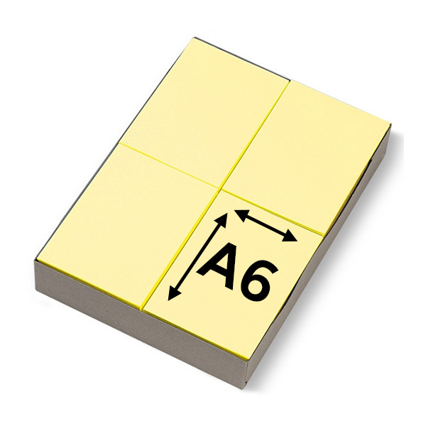 123inkt gekleurde blanco voorschriften geel 80 g/m² A6 (2000 vellen)  300612 - 1