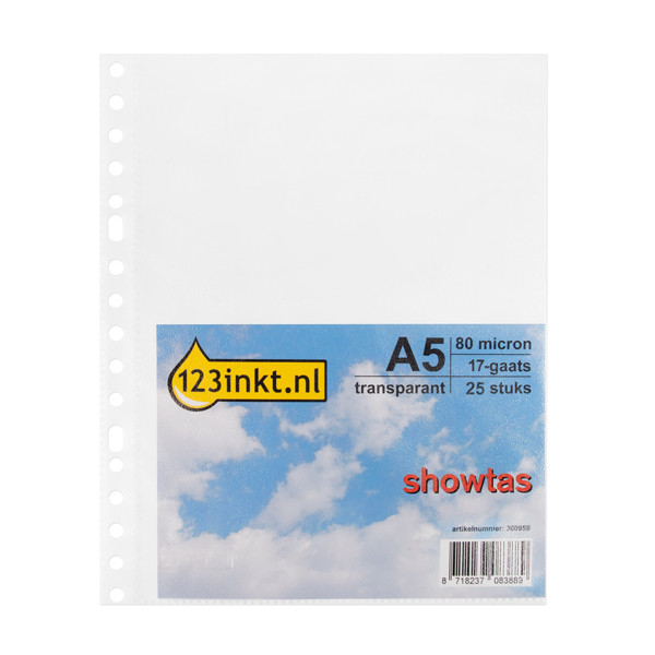 123inkt geperforeerd hoesje A5 17-gaats 80 micron (25 stuks)  300959 - 1