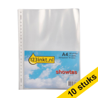 123inkt geperforeerd hoesje transparant A4 21-gaats 120 micron (100 stuks)