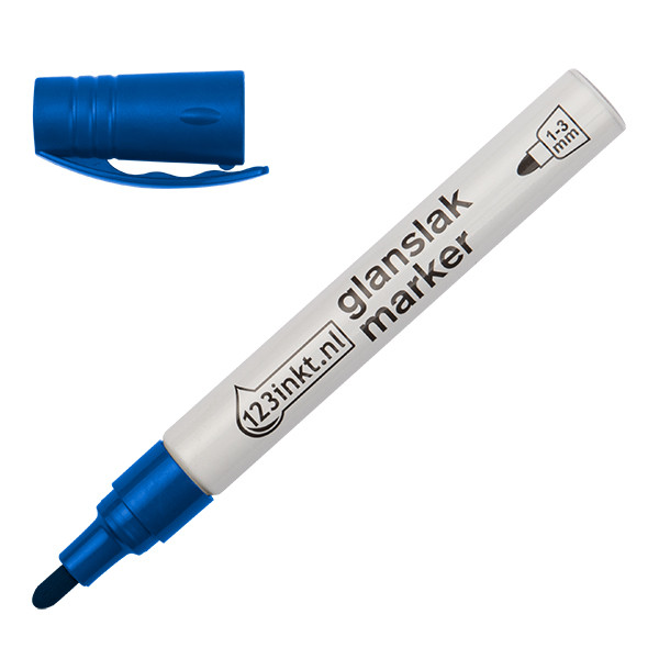 123inkt glanslakmarker blauw (1 - 3 mm rond) 4-750-9-003C 300827 - 1
