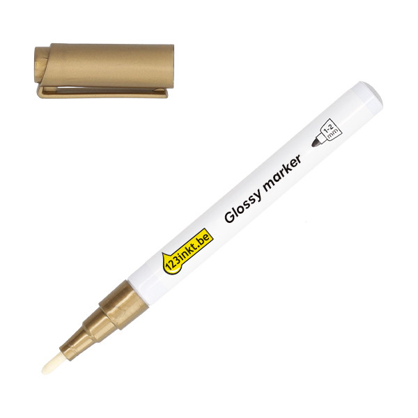 123inkt glanslakmarker goud (1 - 2 mm rond) 302985 - 1