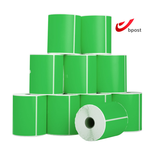 123inkt huismerk Bpost verzendlabels groen 102 x 152 mm (10 stuks) 653330 - 1