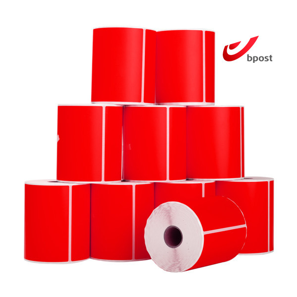 123inkt huismerk Bpost verzendlabels rood 102 x 152 mm (10 stuks) 653327 - 1