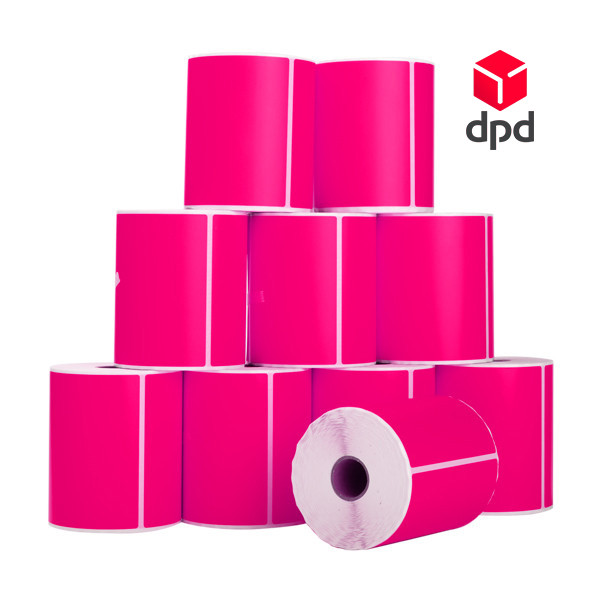 123inkt huismerk DPD verzendlabels roze 102 x 152 mm (10 stuks) 653393 - 1