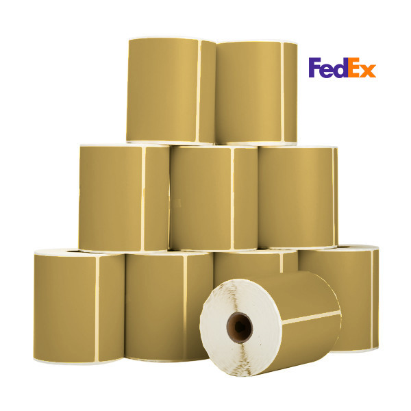 123inkt huismerk FedEx verzendlabels goud 102 x 152 mm (10 stuks) 653272 - 1