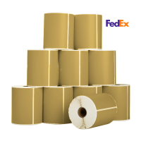 123inkt huismerk FedEx verzendlabels goud 102 x 152 mm (10 stuks) 653272