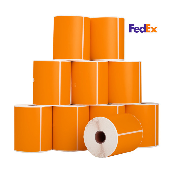 123inkt huismerk FedEx verzendlabels oranje 102 x 152 mm (10 stuks) 653268 - 1