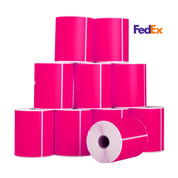123inkt huismerk FedEx verzendlabels roze 102 x 152 mm (10 stuks) 653273 - 1