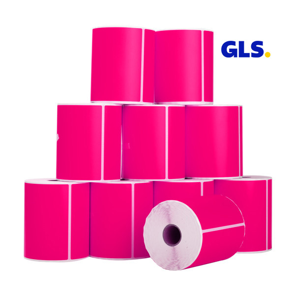 123inkt huismerk GLS verzendlabels roze 102 x 152 mm (10 stuks) 653213 - 1