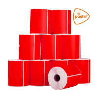 123inkt huismerk PostNL verzendetiketten rood 102 x 152 mm (10 stuks) 089388