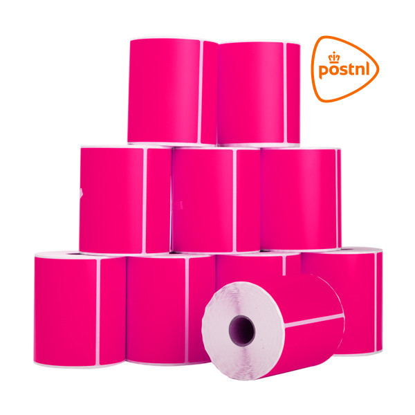 123inkt huismerk PostNL verzendetiketten roze 102 x 152 mm (10 stuks) 089394 - 1